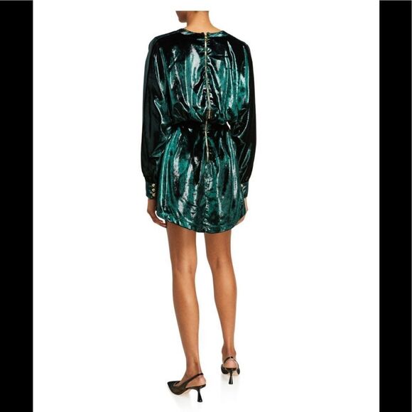 Balmain Kimono Sleeve Velvet Minidress - Picture 3 of 8